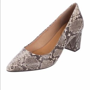 Corso Como Leather Emboss Snake Block Pump Heel 8